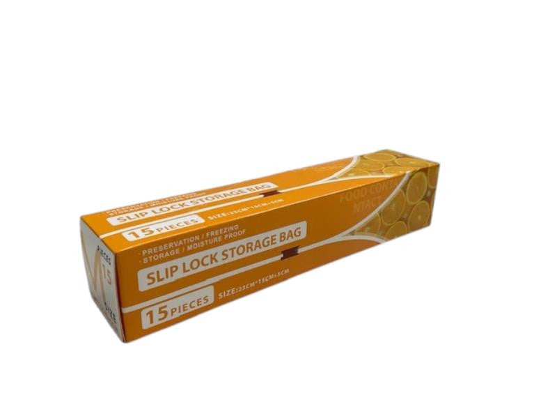 Slip Lock Storage Bag 15 Pieces Medium Size 23cmx15cm Slip Lock Storage Bag 15 Pieces Medium Size 23cmx15cm